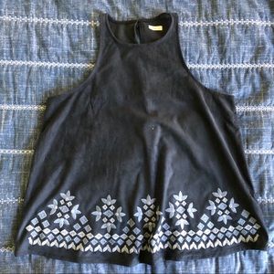 Hollister Grey Embroidered Tank Top